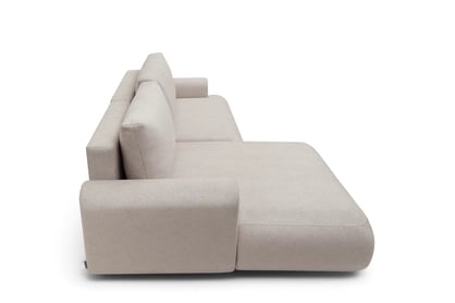 Colțar extensibil cu funcție de dormit Lotulis Mini stânga - crem material hidrofob Blur 01 Naroznik Lotulis Mini z funkcja de dormit stânga - kremowa Produse tricotate hydrofobowa Blur 01 