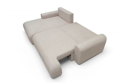 Colțar extensibil cu funcție de dormit Lotulis Mini stânga - crem material hidrofob Blur 01 Naroznik Lotulis Mini z funkcja de dormit stânga - kremowa Produse tricotate hydrofobowa Blur 01 