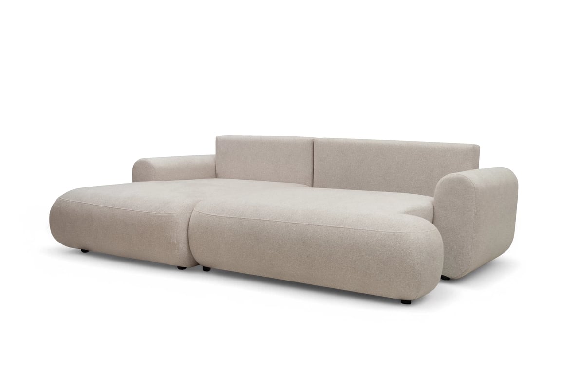 Colțar extensibil cu funcție de dormit Lotulis Mini stânga - crem material hidrofob Blur 01 Naroznik Lotulis Mini z funkcja de dormit stânga - kremowa Produse tricotate hydrofobowa Blur 01 