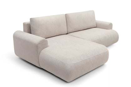 Colțar extensibil cu funcție de dormit Lotulis Mini stânga - crem material hidrofob Blur 01 Naroznik Lotulis Mini z funkcja de dormit stânga - kremowa Produse tricotate hydrofobowa Blur 01 