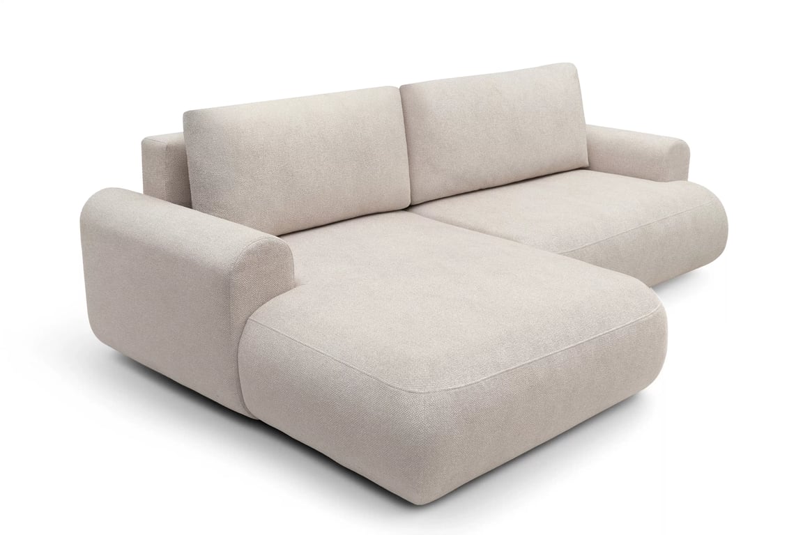 Colțar extensibil cu funcție de dormit Lotulis Mini stânga - crem material hidrofob Blur 01 Naroznik Lotulis Mini z funkcja de dormit stânga - kremowa Produse tricotate hydrofobowa Blur 01 