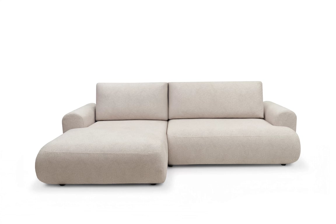 Colțar extensibil cu funcție de dormit Lotulis Mini stânga - crem material hidrofob Blur 01 Naroznik Lotulis Mini z funkcja de dormit stânga - kremowa Produse tricotate hydrofobowa Blur 01 