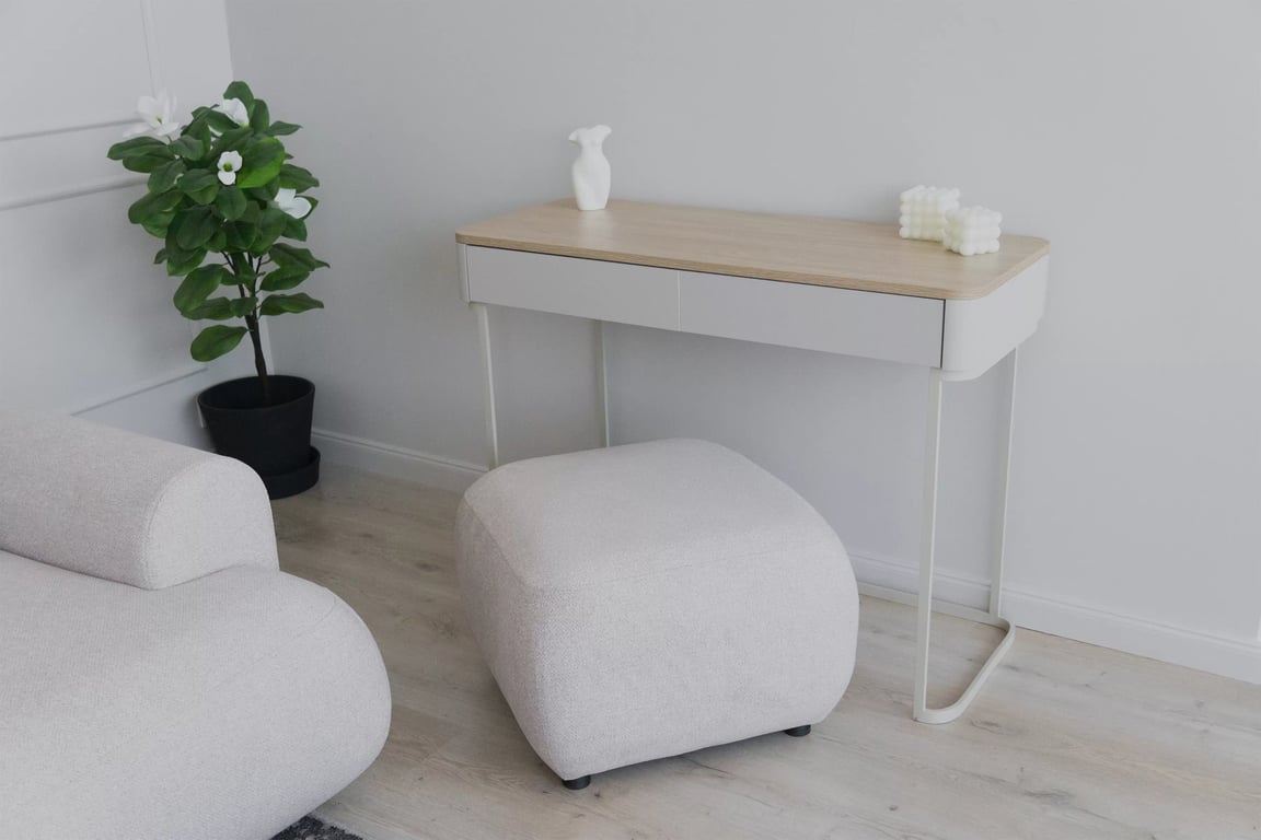 Colțar extensibil cu funcție de dormit Lotulis Mini stânga - crem material hidrofob Blur 01 Naroznik Lotulis Mini z funkcja de dormit stânga - kremowa Produse tricotate hydrofobowa Blur 01 