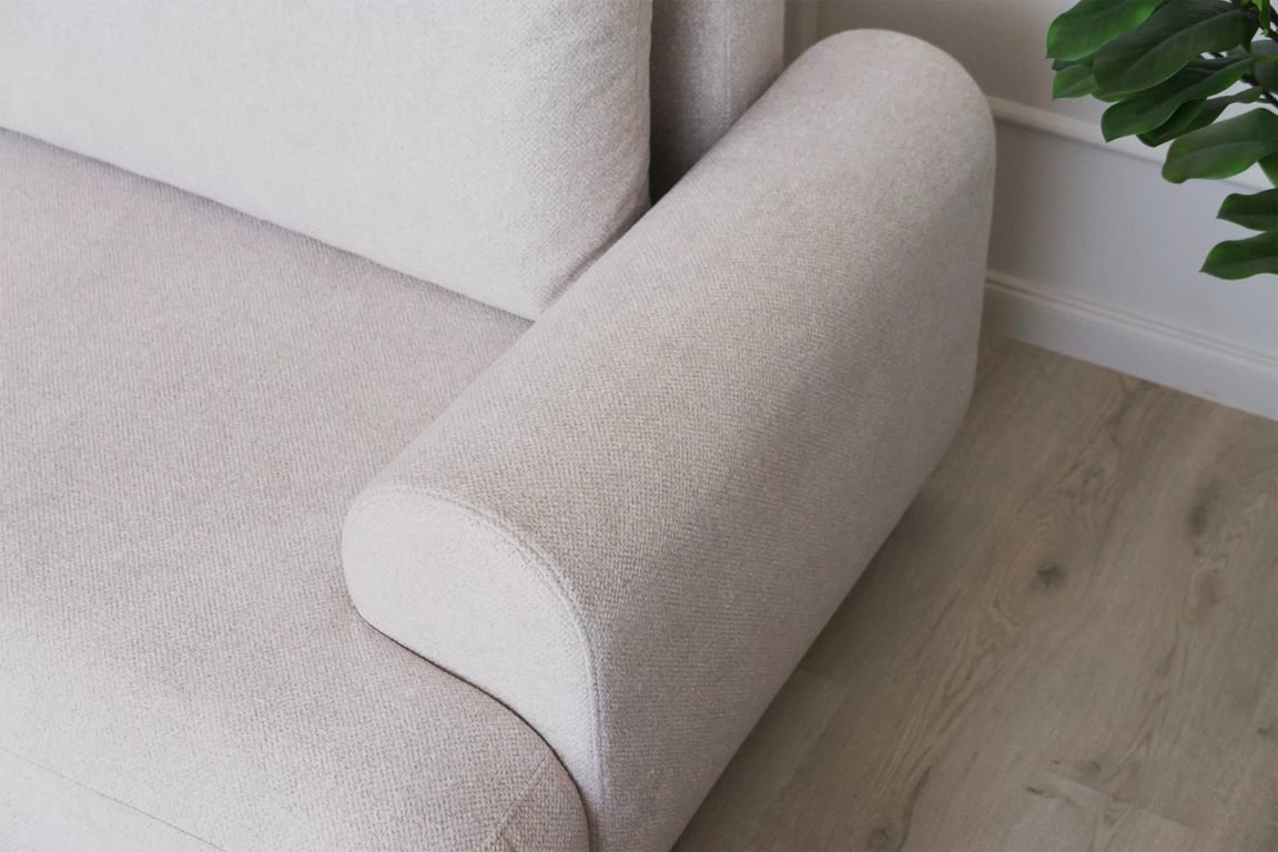 Colțar extensibil cu funcție de dormit Lotulis Mini stânga - crem material hidrofob Blur 01 Naroznik Lotulis Mini z funkcja de dormit stânga - kremowa Produse tricotate hydrofobowa Blur 01 