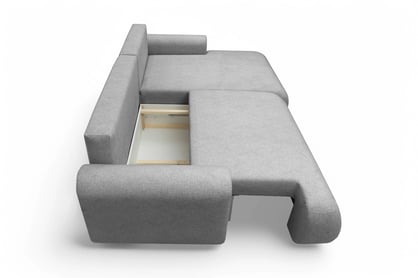 Colțar extensibil cu funcție de dormit Lotulis Mini dreapta - gri material hidrofob Blur 18 Naroznik Lotulis Mini z funkcja de dormit pe partea dreaptă - gri Produse tricotate hydrofobowa Blur 18