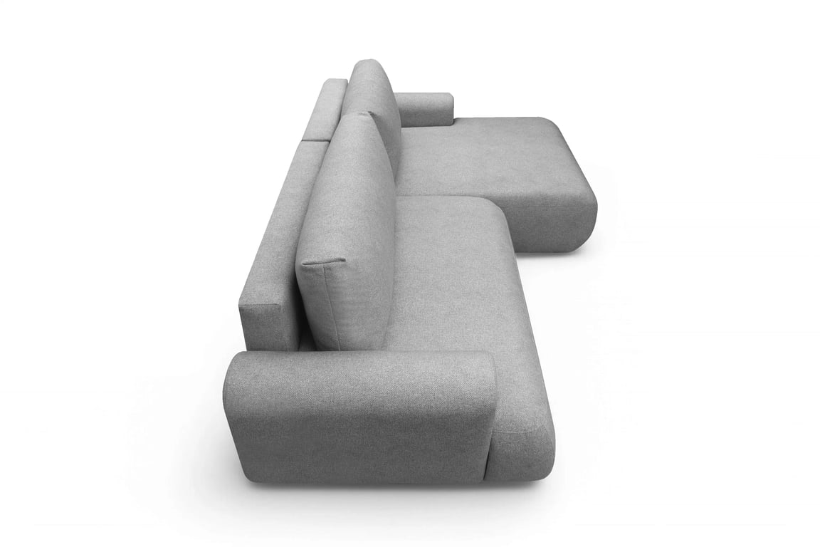 Colțar extensibil cu funcție de dormit Lotulis Mini dreapta - gri material hidrofob Blur 18 Naroznik Lotulis Mini z funkcja de dormit pe partea dreaptă - gri Produse tricotate hydrofobowa Blur 18