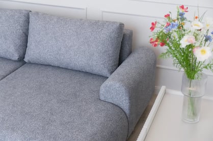 Colțar extensibil cu funcție de dormit Lotulis Mini dreapta - gri material hidrofob Blur 18 Naroznik Lotulis Mini z funkcja de dormit pe partea dreaptă - gri Produse tricotate hydrofobowa Blur 18