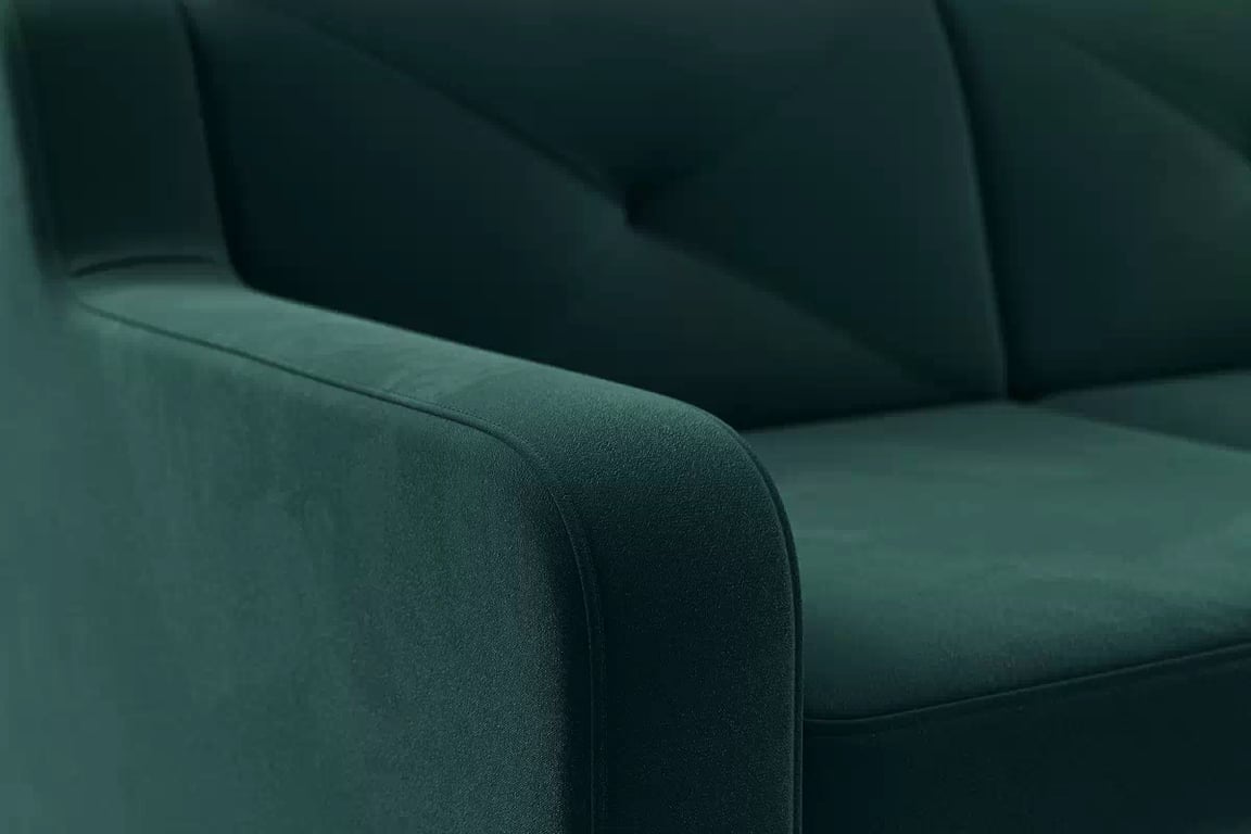 Colţar Laksaro dreapta extensibil - verde catifea Trinity 28 Canapea pe partea dreaptă extensibila Laksaro - verde catifea Trinity 28