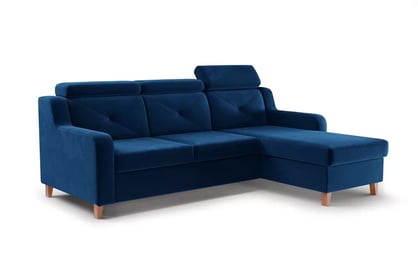 Colţar Laksaro dreapta extensibilă - albastru catifea Trinity 31
