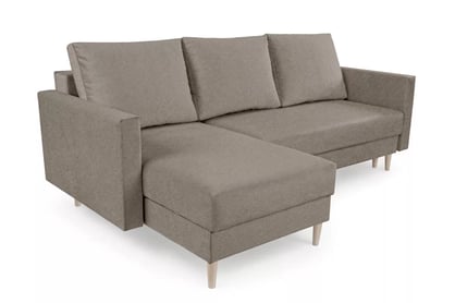 Nylion kanapéágy, tárolóval - Gemma 13 barna / bükk lábak