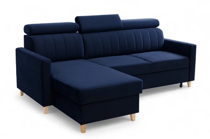 Colțar extensibil Vario universal dreapta/stânga - albastru marin catifea Bluvel 86