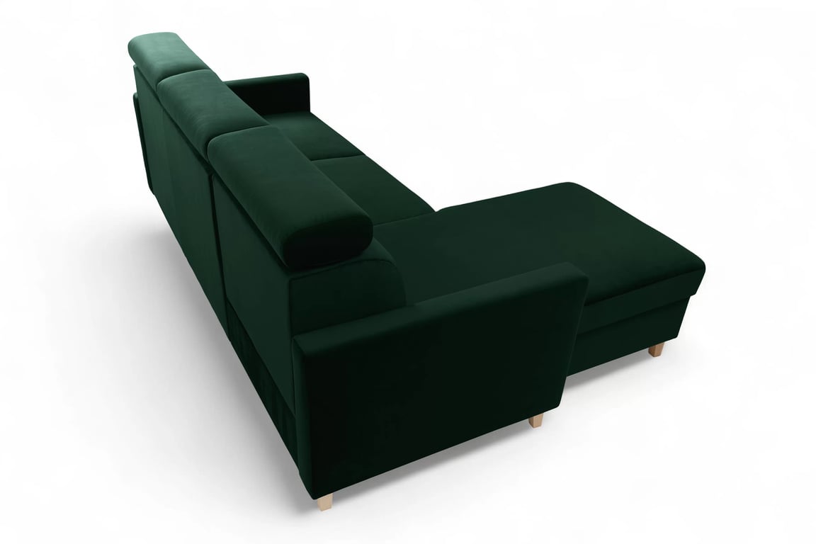 Colțar cu funcție de dormit Vario universal - verde catifea Bluvel 78 Naroznik Vario z funkcja de dormit uniwersalny prawo/stânga - verde catifea Bluvel 78