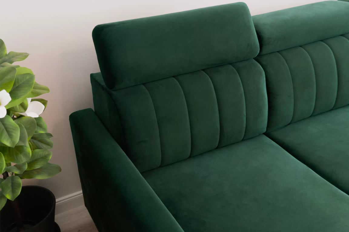 Colțar cu funcție de dormit Vario universal - verde catifea Bluvel 78 Naroznik Vario z funkcja de dormit uniwersalny prawo/stânga - verde catifea Bluvel 78