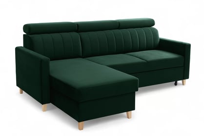 Colțar cu funcție de dormit Vario universal - verde catifea Bluvel 78 Naroznik Vario z funkcja de dormit uniwersalny prawo/stânga - verde catifea Bluvel 78