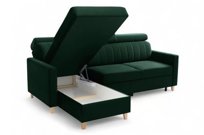 Colțar cu funcție de dormit Vario universal - verde catifea Bluvel 78 Naroznik Vario z funkcja de dormit uniwersalny prawo/stânga - verde catifea Bluvel 78