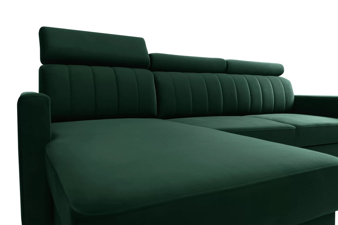 Colțar cu funcție de dormit Vario universal - verde catifea Bluvel 78 Naroznik Vario z funkcja de dormit uniwersalny prawo/stânga - verde catifea Bluvel 78