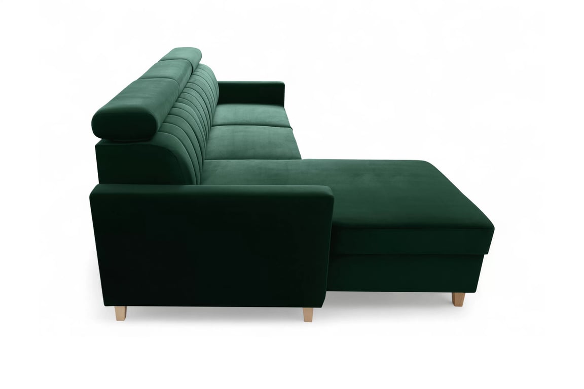 Colțar cu funcție de dormit Vario universal - verde catifea Bluvel 78 Naroznik Vario z funkcja de dormit uniwersalny prawo/stânga - verde catifea Bluvel 78