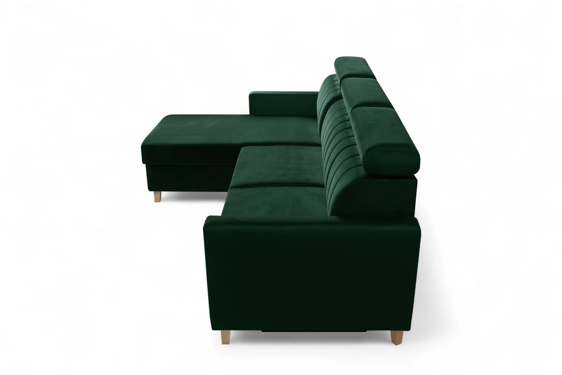 Colțar cu funcție de dormit Vario universal - verde catifea Bluvel 78 Naroznik Vario z funkcja de dormit uniwersalny prawo/stânga - verde catifea Bluvel 78