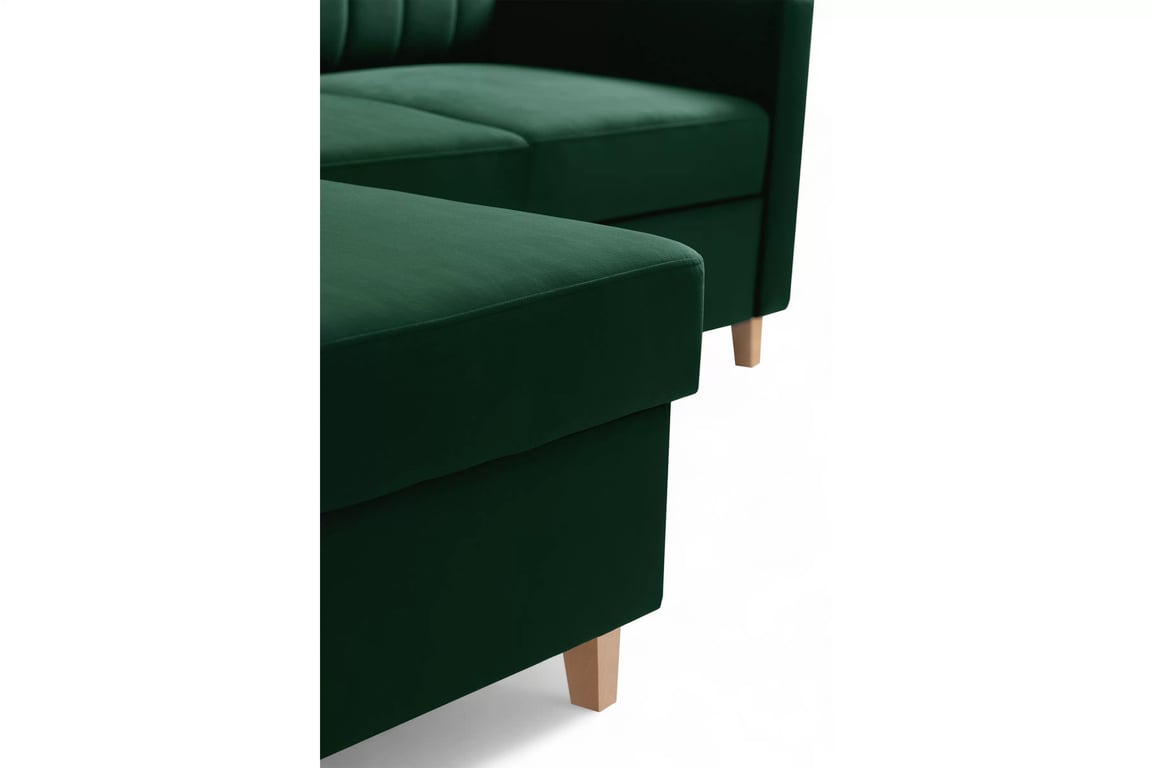 Colțar cu funcție de dormit Vario universal - verde catifea Bluvel 78 Naroznik Vario z funkcja de dormit uniwersalny prawo/stânga - verde catifea Bluvel 78