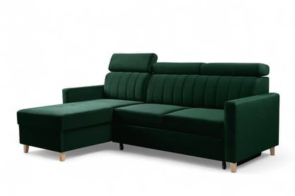 Colțar cu funcție de dormit Vario universal - verde catifea Bluvel 78 Naroznik Vario z funkcja de dormit uniwersalny prawo/stânga - verde catifea Bluvel 78