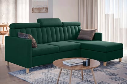 Colțar cu funcție de dormit Vario universal - verde catifea Bluvel 78 Naroznik Vario z funkcja de dormit uniwersalny prawo/stânga - verde catifea Bluvel 78