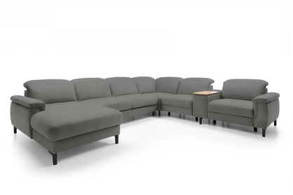 Rohová sedacia súprava Mia ľavá  s elektrickou relaxáciou - grafitový velvet Piano 15 (KR10796) / čierne nožičky