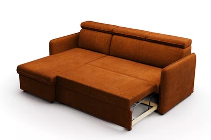 Colţar Barcelia Mini extensibil, universal, stânga/dreapta - țesătură acoperire Enjoy New 39 Coltar cu functie de dormit Barcelia Mini - ruda țesătură de acoperire hydrofobowa Enjoy New 39
