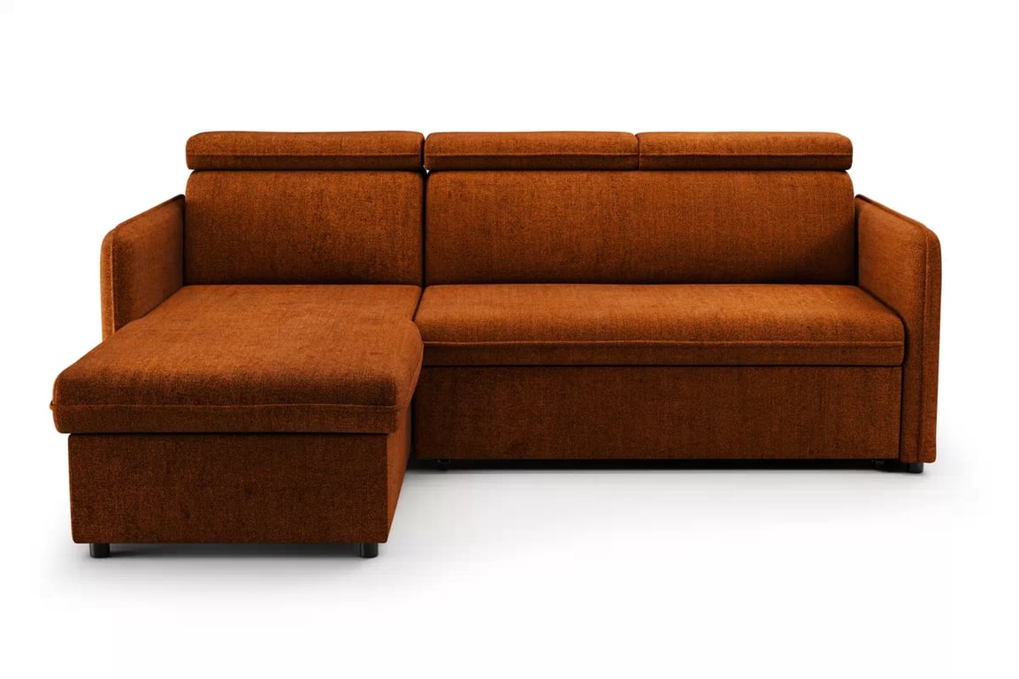 Colţar Barcelia Mini extensibil, universal, stânga/dreapta - țesătură acoperire Enjoy New 39 Coltar cu functie de dormit Barcelia Mini - ruda țesătură de acoperire hydrofobowa Enjoy New 39