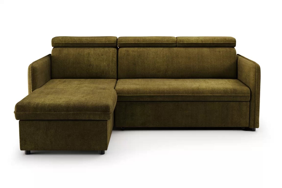Colţar Barcelia Mini extensibil, universal, stânga/dreapta - Material hidrofug verde Enjoy New 41 Coltar cu functie de dormit Barcelia Mini - zielona țesătură de acoperire hydrofobowa Enjoy New 41