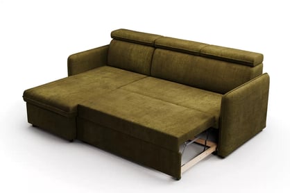 Colţar Barcelia Mini extensibil, universal, stânga/dreapta - Material hidrofug verde Enjoy New 41 Coltar cu functie de dormit Barcelia Mini - zielona țesătură de acoperire hydrofobowa Enjoy New 41