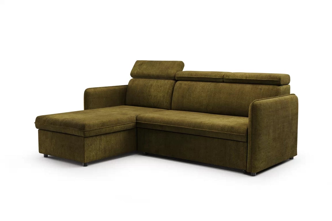Colţar Barcelia Mini extensibil, universal, stânga/dreapta - Material hidrofug verde Enjoy New 41 Coltar cu functie de dormit Barcelia Mini - zielona țesătură de acoperire hydrofobowa Enjoy New 41