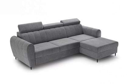 Colţar Celias Mini pe partea dreaptă extensibil - gri catifea Kronos 22