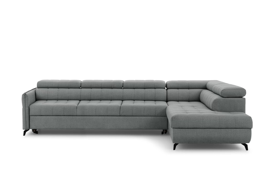 Elarias Maxi sarokkanapé, jobb oldali, kinyitható - szürke Perfect Harmony 85 chenille - Korlátozott készlet Kinyitható sarokkanapé Elarias Maxi jobb oldali - szürke chenille Perfect Harmony 85 - Korlátozott ajánlat