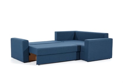 Rozkladacia rohová sedacia súprava Turias L Námornícka modrá rohová rozkladacia sedačka 
