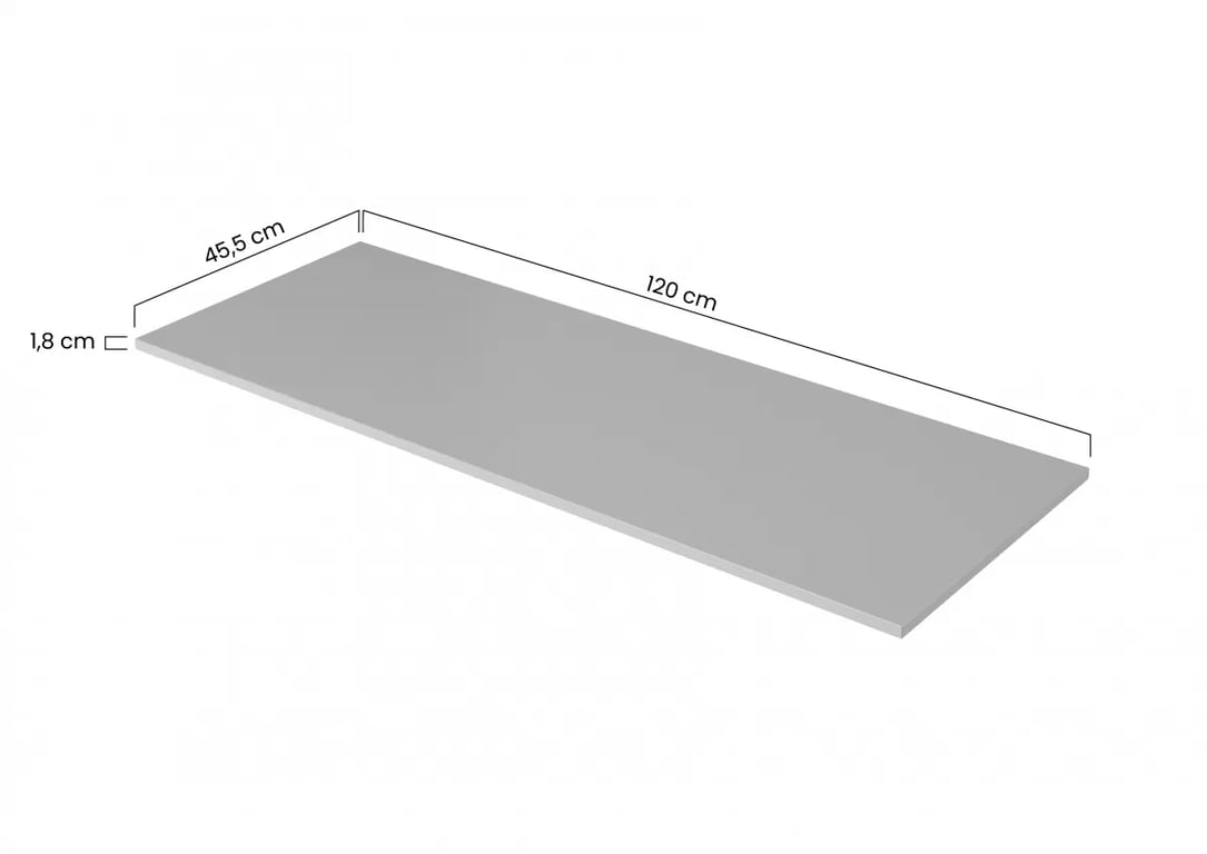Nicole bútorlap 120 cm - fehér krémszínű MDF Nicole bútorlap 120 cm - fehér krémszínű MDF - méretek