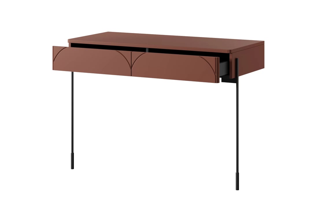 Sonatia konzolasztal/sminkasztal - bordó modern konsola/toaletka z dwoma fiokok Sonatia 100 cm - burgund