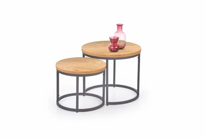 Set de două măsuțe de cafea Oreo - stejar galben / negru
