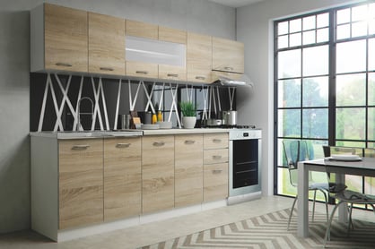 Kuchynská linka PERLA 260 - dub sonoma / biela