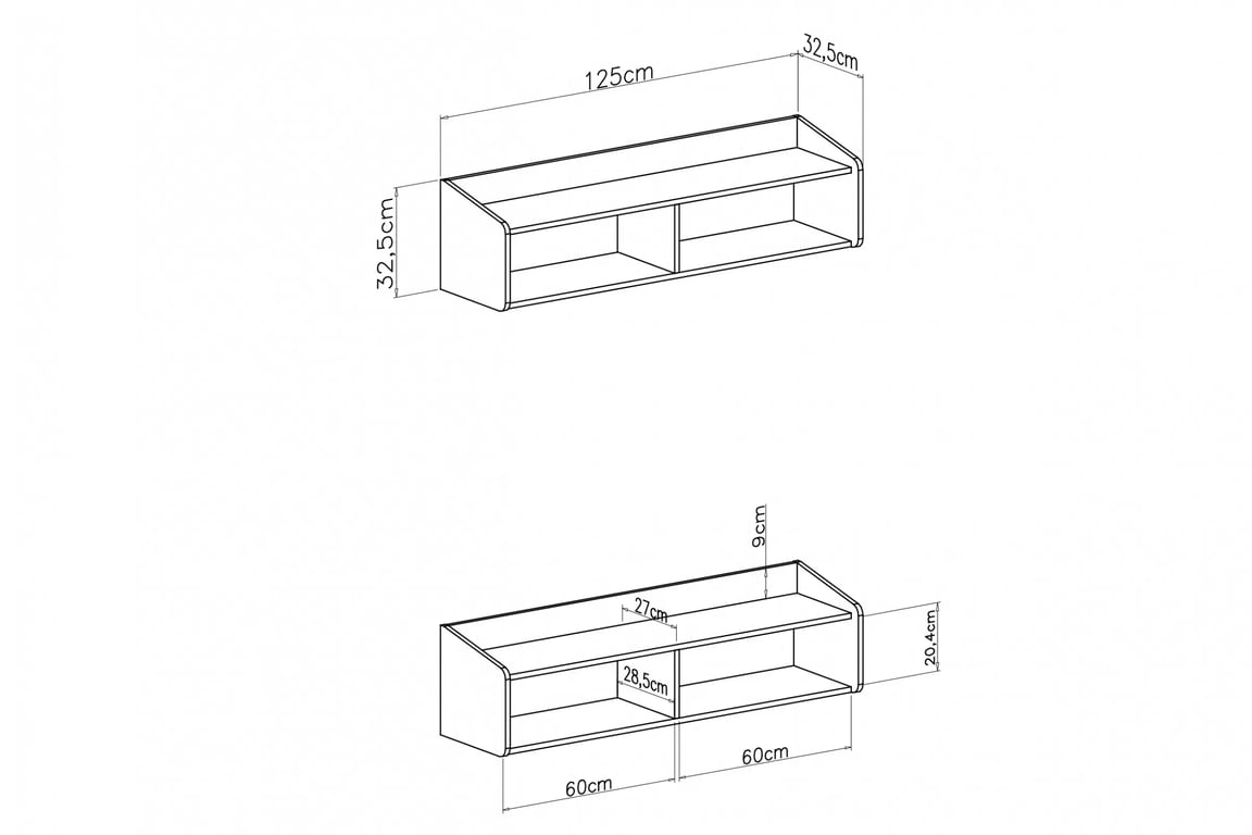 Raft Wodi 125 cm - bej nisipiu / dąb olejat rafturi Alessio 11 - 125 cm - bej nisipiu  / stejar olejowany