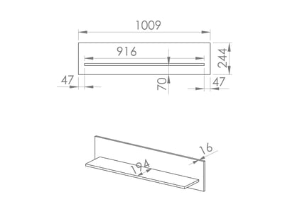 Polica Gaoli 10 - 101 cm - biely / Dub castello Polica Gaoli 10 - 101 cm - Biely / Dub castello