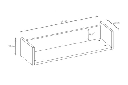 Silia polc 94 cm - alpesi fehér polc Silia 94 cm - biel alpesi