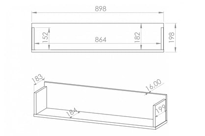 Marla fali polc 90 cm - sivatagi homok polc függő Marla 90 cm - piasek pustyni