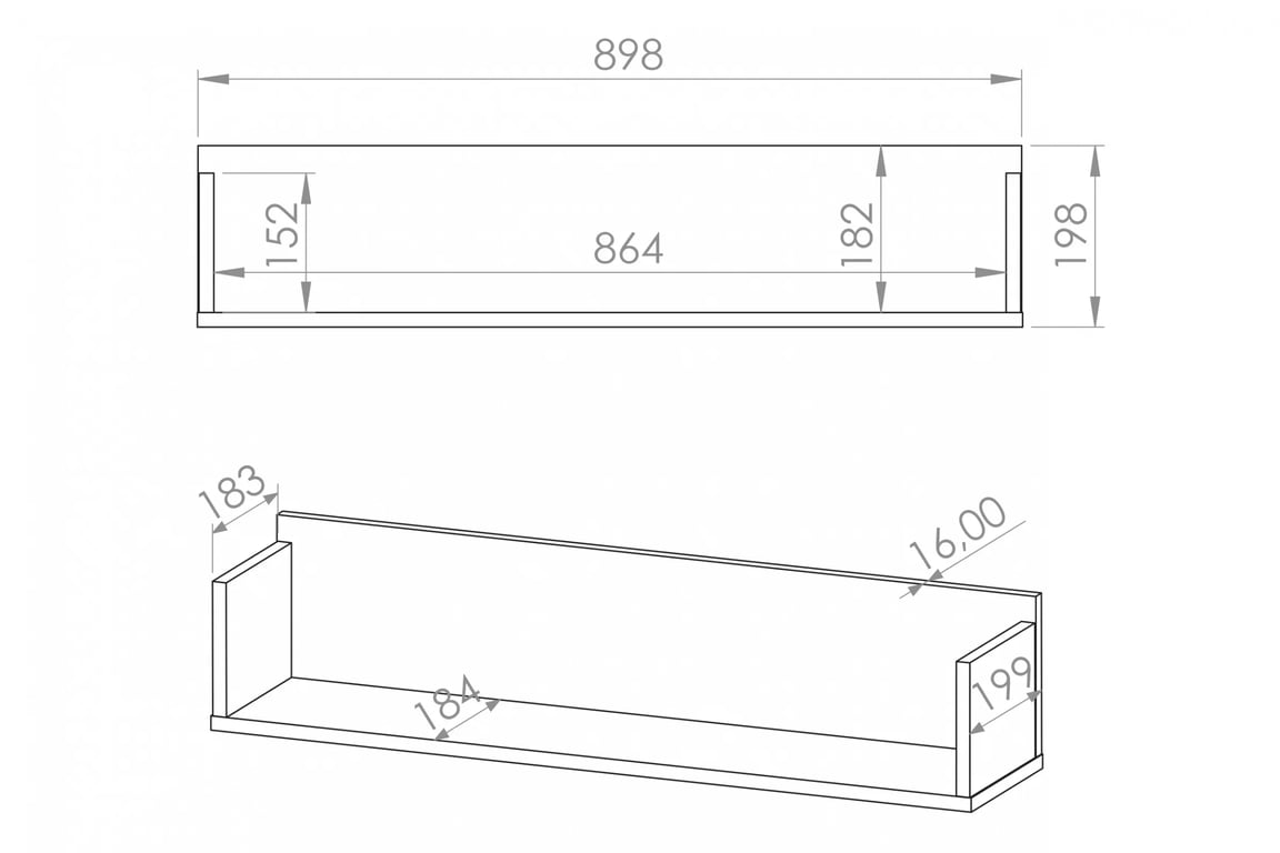 Marla fali polc 90 cm - sivatagi homok polc függő Marla 90 cm - piasek pustyni