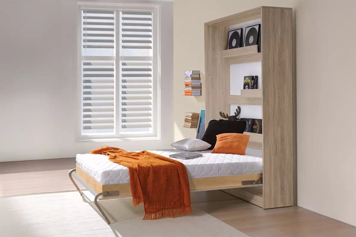 Pat rabatabil vertical Basic 140x200 - stejar deschis Sonoma Polkotapczan Basic 140x200 pionowy - stejar sonoma clar