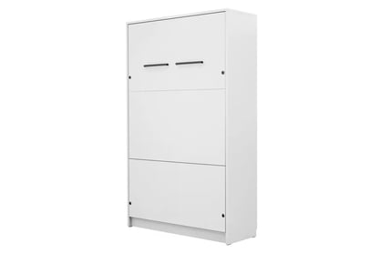 Pat rabatabil Basic 140x200 vertical cu masă de scris- alb mat Polkotapczan pionowy Genius 140x200 cu un birou - Alb mat