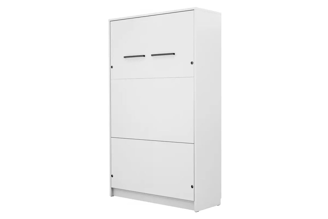 Pat rabatabil Basic 140x200 vertical cu masă de scris- alb mat Polkotapczan pionowy Genius 140x200 cu un birou - Alb mat