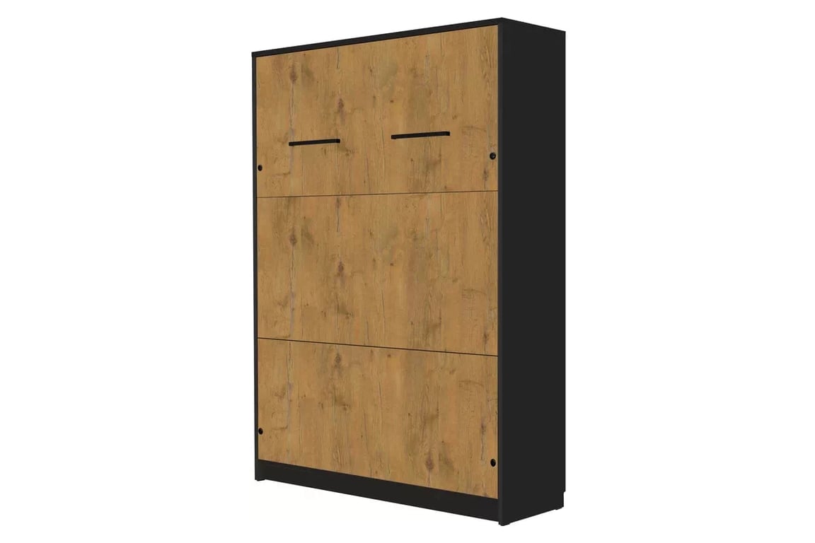 Canapea extensibilă verticală Genius 140x200 cu un birou - negru / stejar lancelot Polkotapczan pionowy Genius 140x200 cu un birou - negru / stejar lancelot