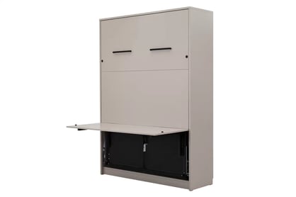 Vertikálna sklápacia posteľ Genius 140x200 s písacím stolom - congo / kašmír