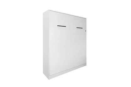 Vertikálna sklápacia posteľ Modern 160x200 cm - biely mat Biela sklápacia posteľ