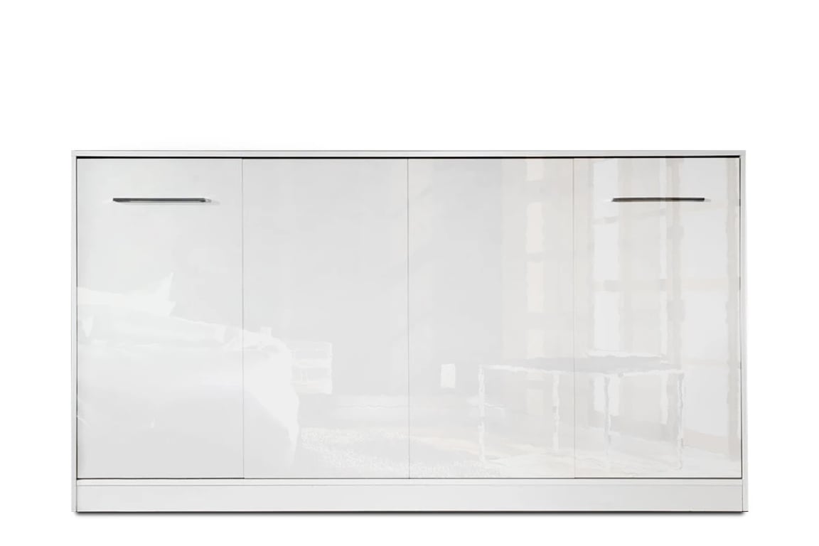 Pat rabatabil Basic orizontal 90x200 - alb lucios sklápěcí postel v lesku